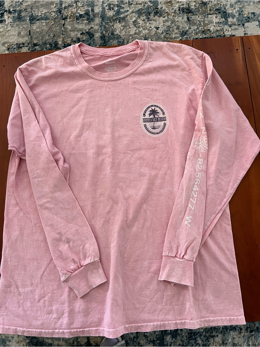 Sale! Siesta Key Beach Pink Long-Sleeve Tee - Picture 2 of 4